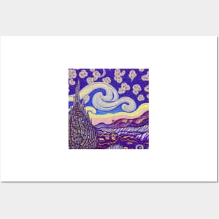 Beautiful Abstract swirl Cosmos Landscape Posters and Art